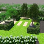 Tuin 3d schuin bovenaanzicht